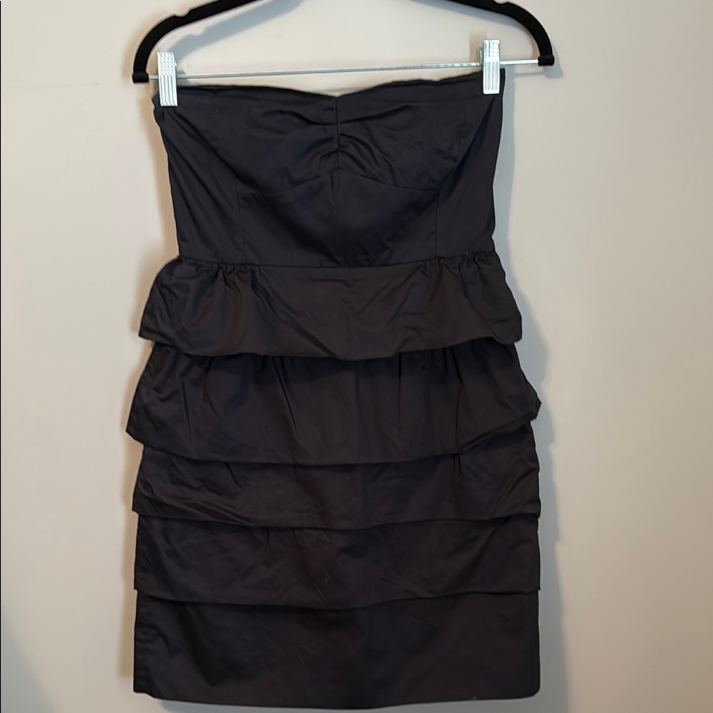 Ruffle Black Strapless Dress by J.Crew
